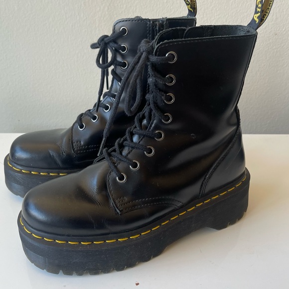 Dr. Martens Shoes - DR MARTENS  Jadon Platform Leather Women's Boot - Black Size 6